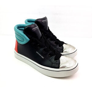 Skecher Street Hi Lite Block Poppers Womens Size 9.5 Leather Lace Up Shoes